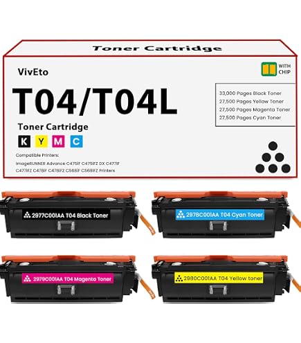 Amazon.com: Canon T04 2980C001AA Black Toner Cartridge : Office